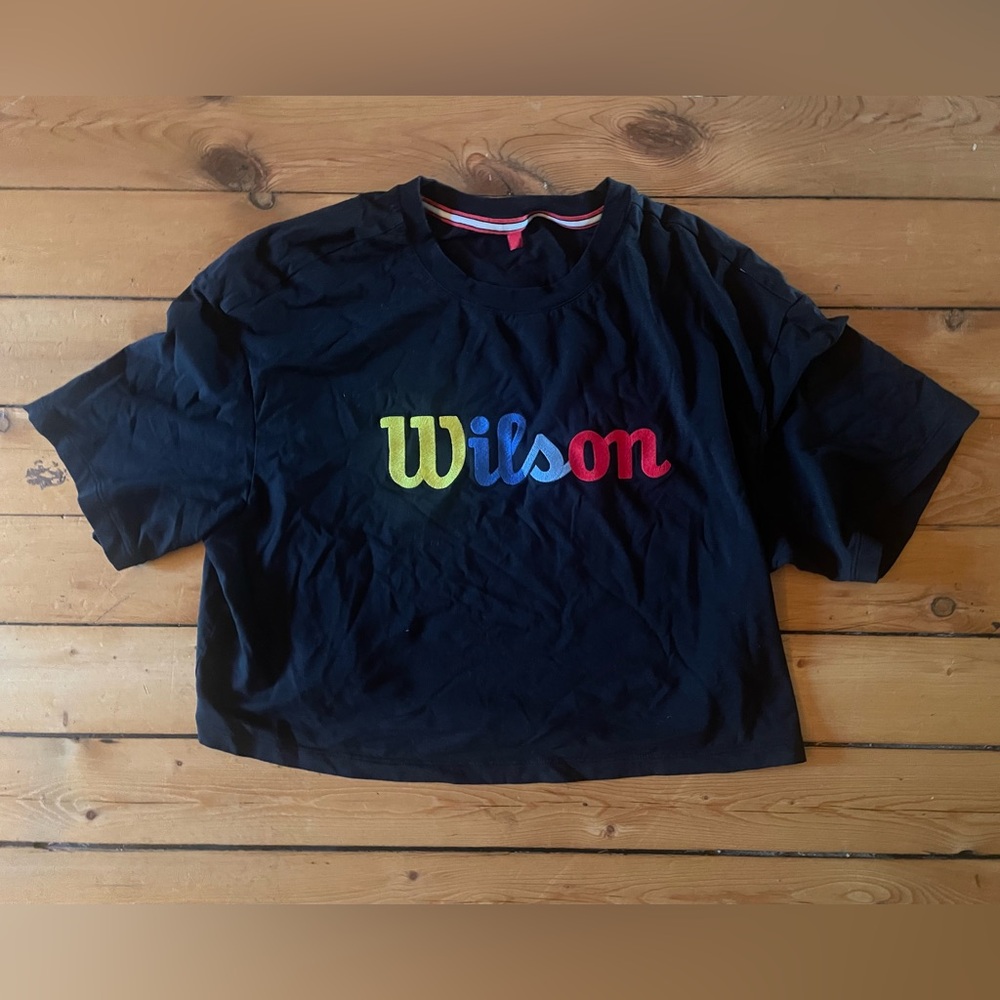 Women’s Size Small Wilson Beverly Crop T Shirt Black